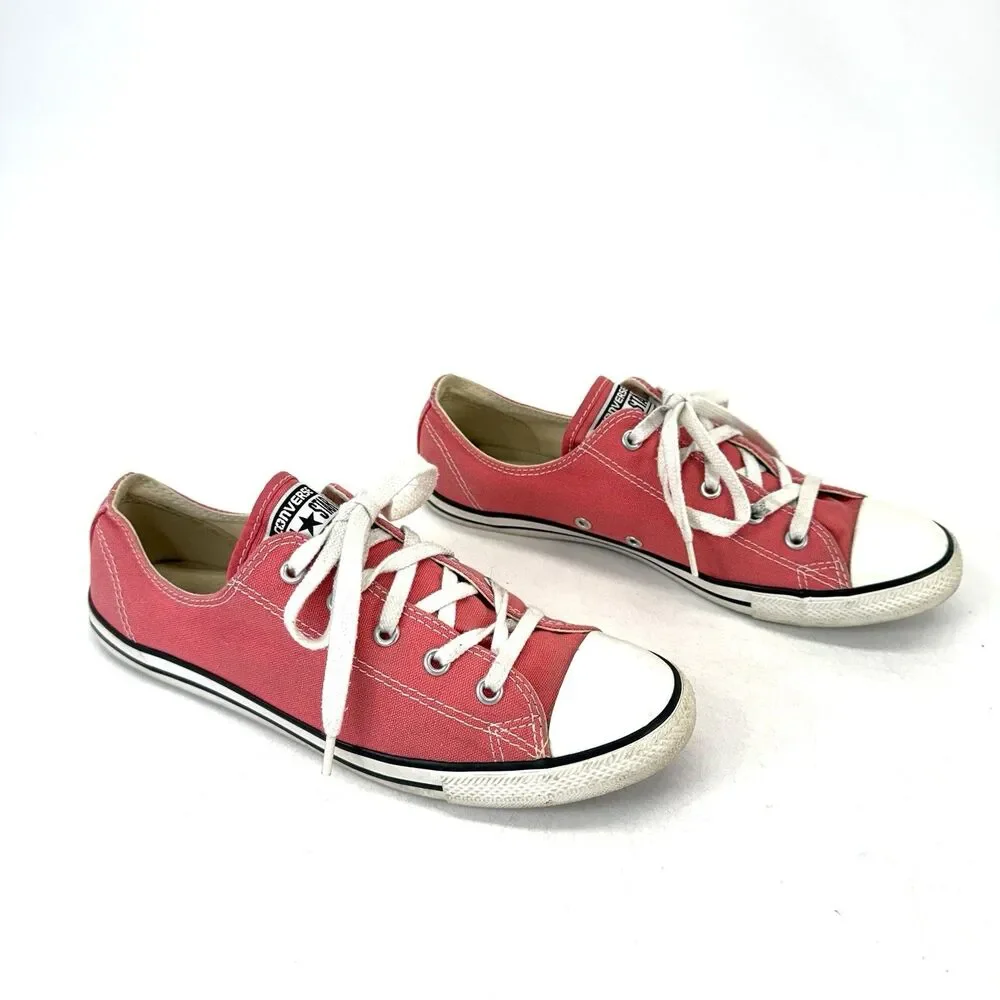 Converse All Star Low Top Pink Lace Up Sneakers Tennis Shoes Women 9 Men 7